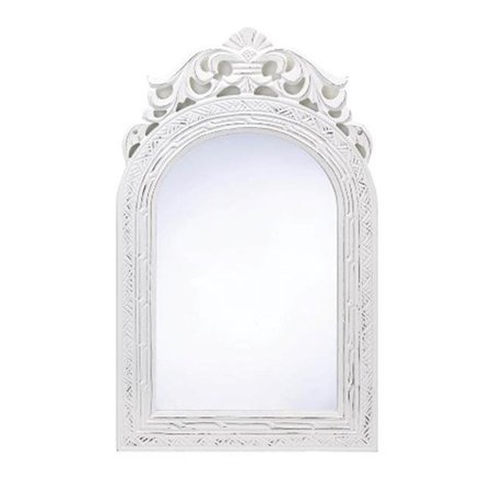 DAPHNES DINNETTE Distressed White Framed Wall Mirror DA22490